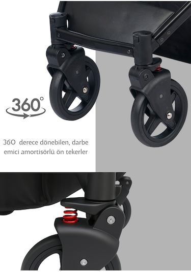 Truva Travel Sistem Bebek Arabası Pusetsiz Siyah