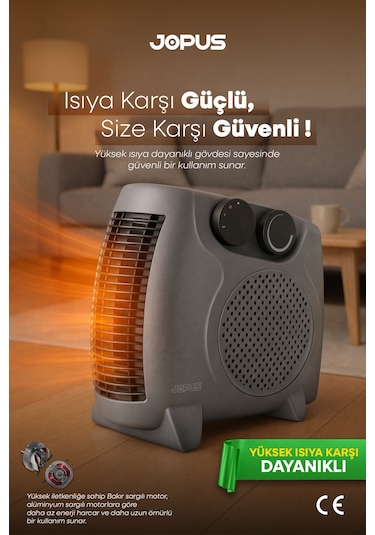 Jopus JO-FI001 2000 W Fanlı Isıtıcı Antrasit