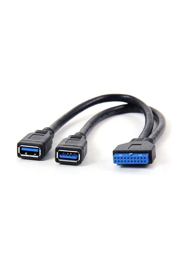 19 Pin Usb 3.0 Dişi To 2X Usb 3.0 Dişi Kablo