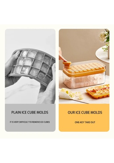 Yeni Tepy 64 Yuvalı Buz Küpü Kalıpları Kapaklı Tepsiler Yaratıcı Mor