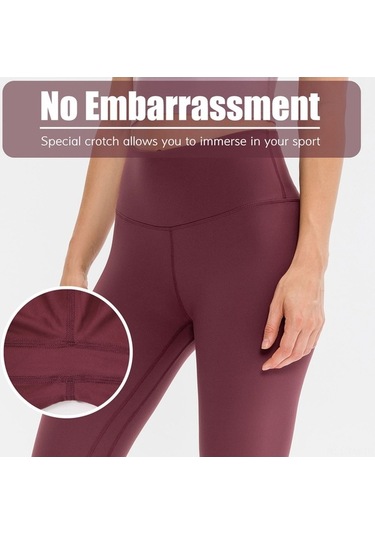Fortunelane Kadınlar İçin Yüksek Bel Gergin Quick-dry Yoga Taytları, Hızlı Cüzdanlı, Spor Ve Koşu İçin Mor Mor