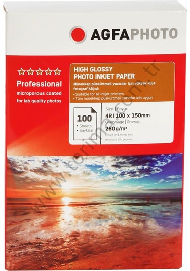 Agfa Photo Inkjet Kağıt 10 x 15 CM Glossy Parlak