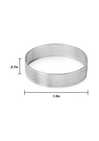Youmex 15'li Set Inox Perforeli Pastry Kalıpları - 2 İnç Isıya Dayanıklı Donut Ve Tart Formları Gümüş
