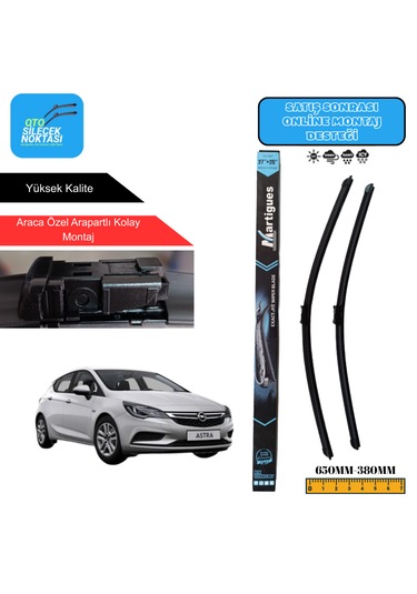 Opel Astra K 2015 Araca Özel Uyumlu Ön Cam Silecek Takımı 680mm-630mm