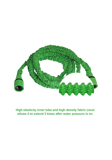 Symbee Yeşil 25ft Geniş Kullanımlı Otomatik Genişleyen Su Hortumu - 7 Farklı Sprey Modu İle Araba Yıkama, Bahçe Sulama Ve Temizlik Yeşil