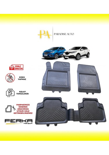 Renault Kadjar 2014-2018 Uyarlanabilir Universal Havuzlu Paspas