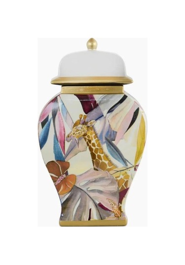 Savana Kavanoz Porselen 27x15x46 Cm Çok Renkli