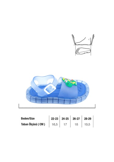 Gezer Yazlık Erkek Çocuk Suni Deri Işıklı Rahat Taban Ayarlanabilir Dino Sandalet Mavi