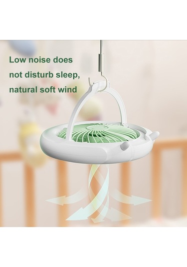 Gece Lambası Masaüstü Katlanır Fan Açık Hava Kamp Asma Mini Fan, Renk: Turuncu Temel