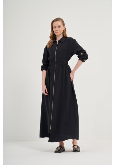 Ftz Modal Elbise Siyah 31033 Siyah