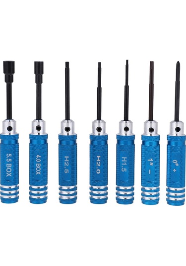 Konesam Mavi 7 Parça Rc Araç/helikopter/uçak Tamir Seti - Kaliteli Çelik Somun/çatal Vidalı Takım