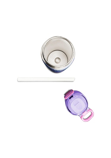 Coral High Kids Lacivert Puantiyeli Desenli Pipetli Ve Direkt İçim Çelik Termos 500 Ml 31872 Lacivert