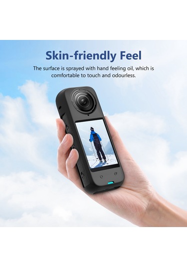 Insta360 X4 İçin Puluz Tam Vücut Toz Geçirmez Silikon Koruyucu Kılıf Siyah