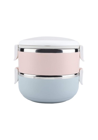 Yalıtımlı Öğle Yemeği Kutusu Taşınabilir Paslanmaz Çelik Yalıtımlı Öğle Yemeği Kutusu Öğle Yemeği Kutusu Gıda Kutusu 2 Katlı Çok Renkli