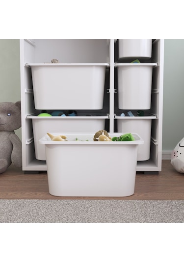 Rine 8 Derin Sepetli Çok Amaçlı Oyuncak Dolabı Beyaz Beyaz - Gri
