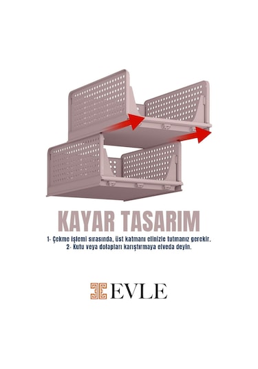 3'lü Modüler Kayar Raflı Dolap İçi Düzenleyici Seti Pudra