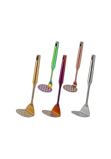 Yapışmaz, Sağlam Ve Dayanıklı Bütün Şekilli Gıda Ezici El Mutfak Yardımcısı İçin Paslanmaz Çelik Patates Ezici, 1 Adet Phantom Kırmızı