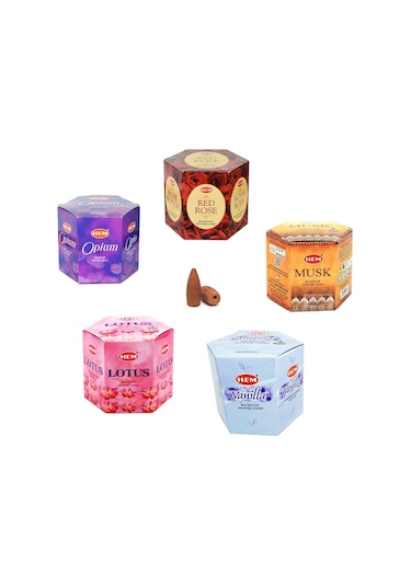 10 Adet Geri Akış Backflow Şelale Tütsü Konisi Tütsü Back 5 Çeşit Karışık