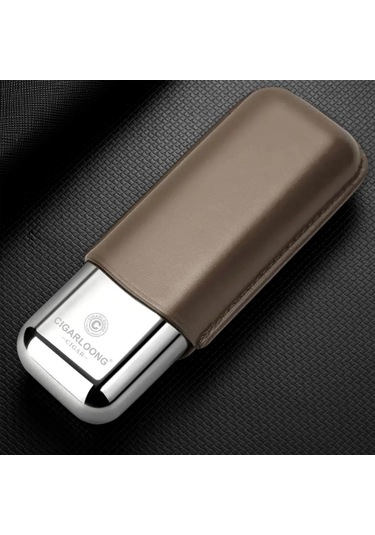 Cigarloong Metal Deri Puro Kılıfı 2'li Vizon Grey 60ring