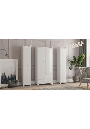 Patiko Swing Bdlp 050 4 Kapılı Dolap Beyaz
