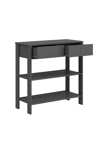 Dekorosso Luke Modern Dekoratif 2 Çekmeceli 2 Raflı Dresuar Antrasit