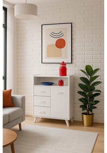 Fuşya Çok Amaçlı Dolap - Beyaz Beyaz