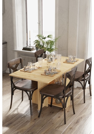 Dekorfim DF01102AC Pratik Katlanır Masa Mutfak ve Yemek Masası