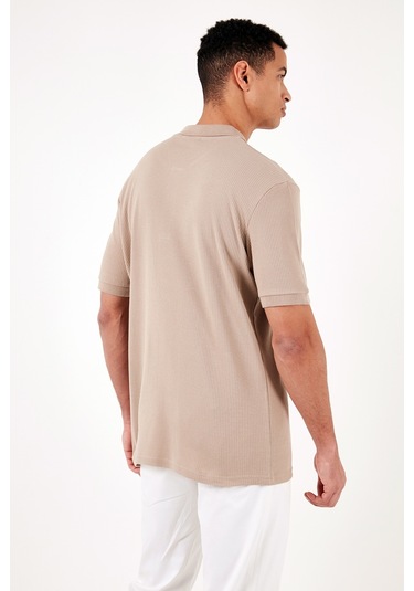 Buratti Pamuklu Regular Fit Düğmeli Erkek Polo Yaka T Shirt 5902281 Vizon