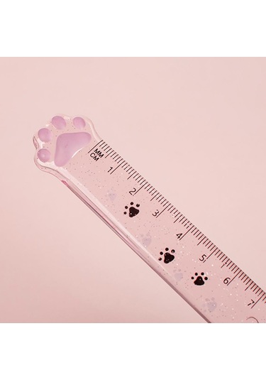 Dolıty Sevimli Öğrenci Cetveli Kedi Pençe Şeklinde Pembe