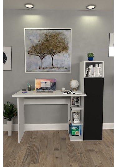 Moonlife Diamond Dolaplı Çalışma Masası Siyah