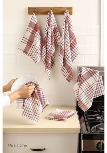 5 Li Mutfak Kurulama Bezi Alman Peçetesi 100 Pamuklu Bordo