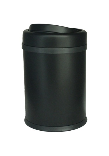 Fkn Sallanır Kapaklı Siyah Çöp Kovası 8 Litre Siyah