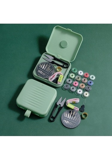 Flybuy Manyetik Dikiş Kutusu Seti - 21 Adet Araç - Ev/küçük - Mavi - 12.3x11x3.3 Cm Evde Kullanım İçin Mükemmel Dikiş Aleti Saklama Çözümü