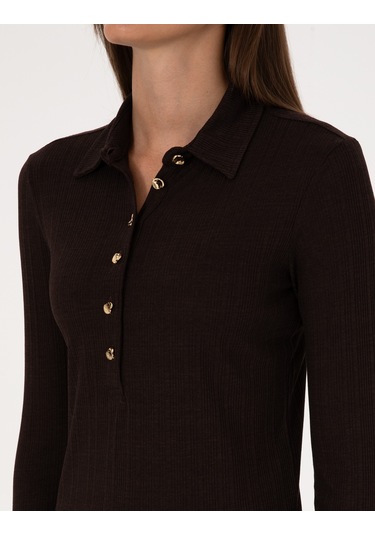 Pierre Cardin Kadın Kahverengi Bluz Örme 50309153-vr029 Kahverengi