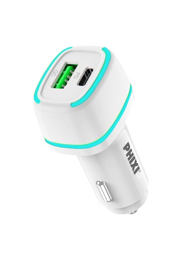 Phixi Force QCC4138 Çift Çıkışlı PD Destekli 38W Araç Şarj Adaptö
