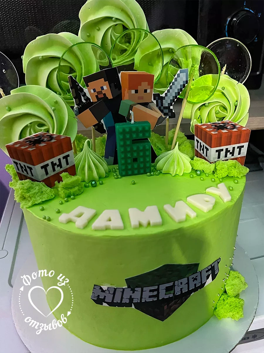 Infant Çocuklar İçin Minecraft 6 Rakamlı Pasta Mumları 46341708 Diğer