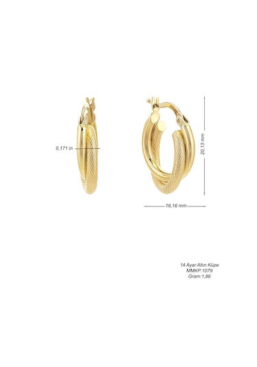 Moom Mücevherat Kadın 14 Ayar Altın İtalyan Halka Küpe N11.15550