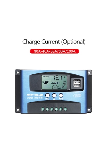 Springsun Mppt Akıllı Lcd Ekranlı Güneş Şarj Kontrol Cihazı, Çift Usb 5v/2a , 12v/24v Otomatik Tanıma