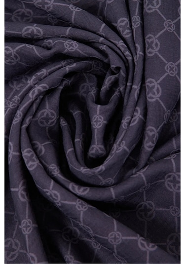 Aker Elegance Monogram Polyester Şal - 1090100 Siyah