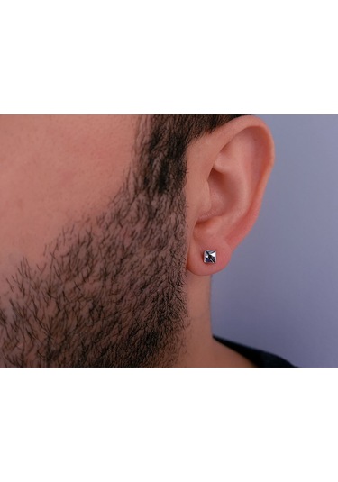 Sirius 0.02 Karat Siyah Pırlanta Tektaş Erkek Küpesi 0841E0001