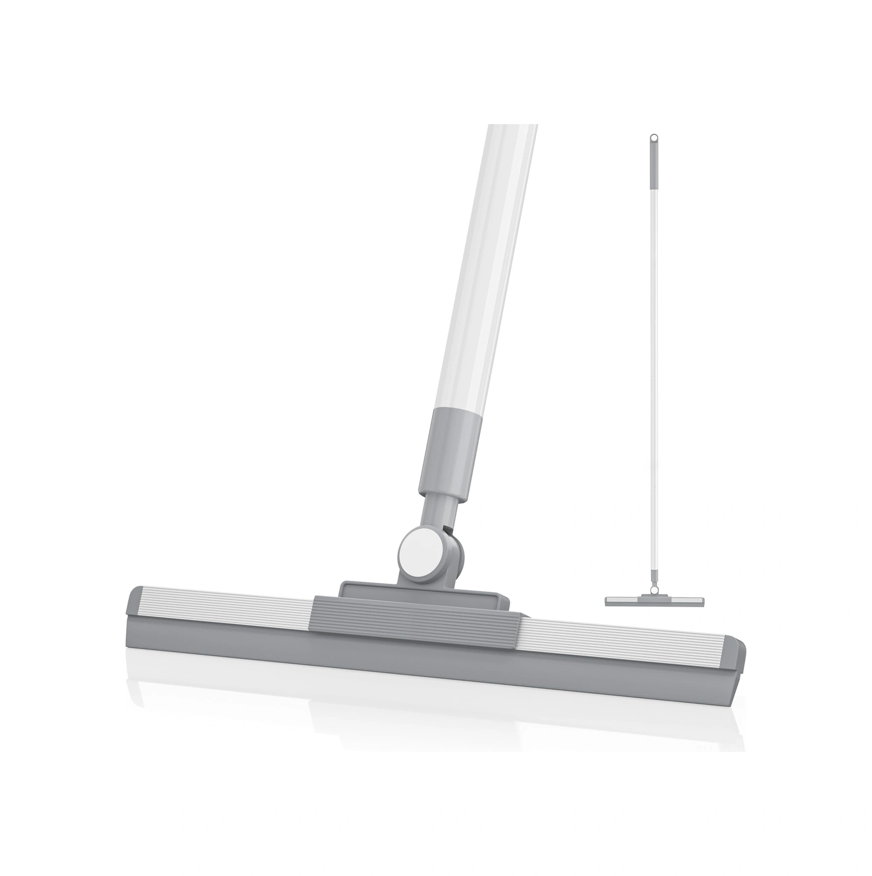 Dofolink 180 Derece Döner Başlı Kauçuk Squeegee - 52 İnç Uzun Saplı Zemin Penceresi Banyo Tuğla Garaj Temizleme Aracı Beyaz