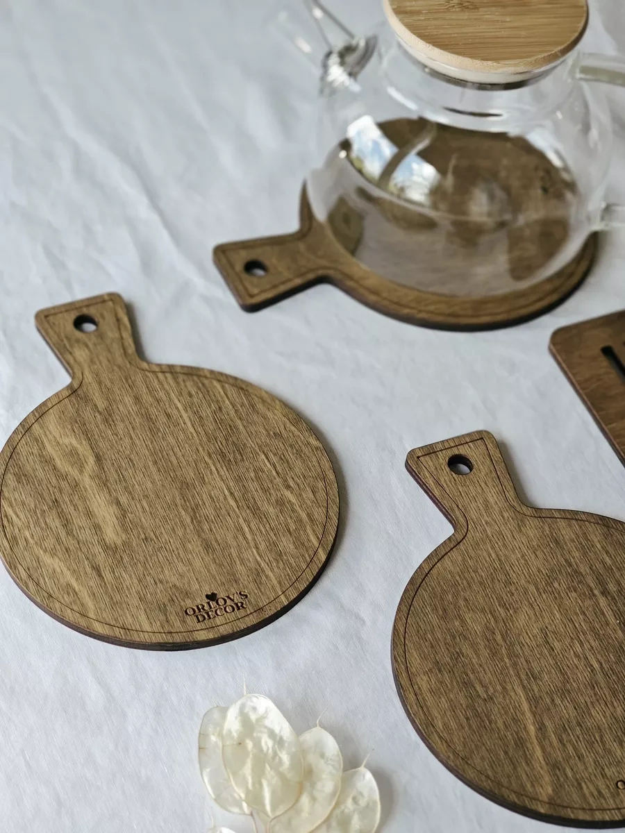 Orlov's Decor Sıcak Tencereler İçin Ahşap Altlıklar, Sette 3 Adet 158060354 Kahverengi