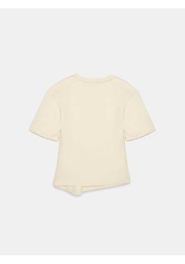 Dilvin 32445 Aksesuar Detaylı Basic T-shirt-açık Sarı