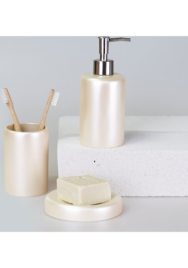 Victoria Diş Fırçalık İnci Bej