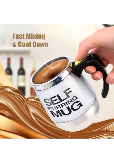 400ml Kendiliğinden Karıştıran Kapaklı Mug Otomatik Karıştırma Kahve Kupası Elektrikli Paslanmaz Çelik Kendiliğinden Karıştıran Kahve Kupası Kahve Süt Kakao Sıcak Çikolata Çay İçin Yeşil