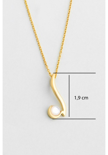 Sedef Büyüsü 18 Ayar Sarı Altın Kaplama 43 Cm Gümüş Kolye Sarı