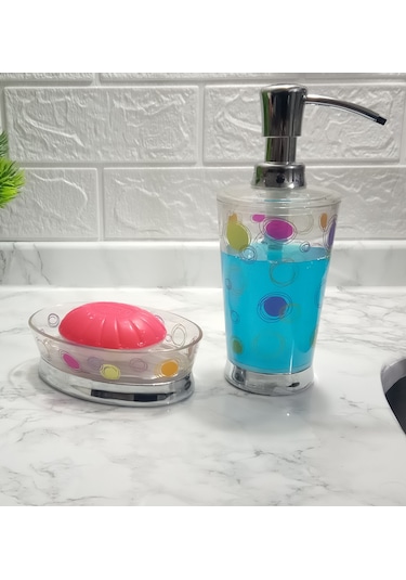 Sıa 2 Li Banyo Seti.Renkli Halkalı Model.Akrilik Diğer