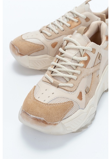 Luvishoes Lecce Bej-rose Kadın Spor Ayakkabı Bej - Pembe