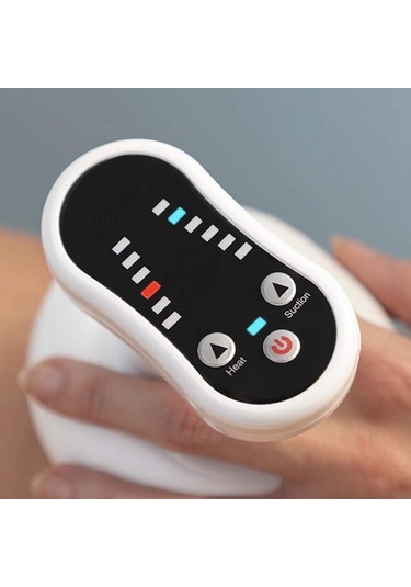 Jewval Şarjlı Hacamat Vakumlu Isılı Selülit Sırt Vücut Masaj Gua Shua Yağ Yakma Beyaz