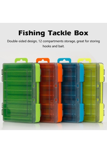 Springsun Çift Taraflı Mini Olta Kutusu - Yeşil/turuncu/mavi/sarı, 140x100x30mm